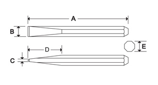 FLAT CHISEL SHANK ROUND 173MM 068  Chicago Pneumatic  Chisels and  Needles  